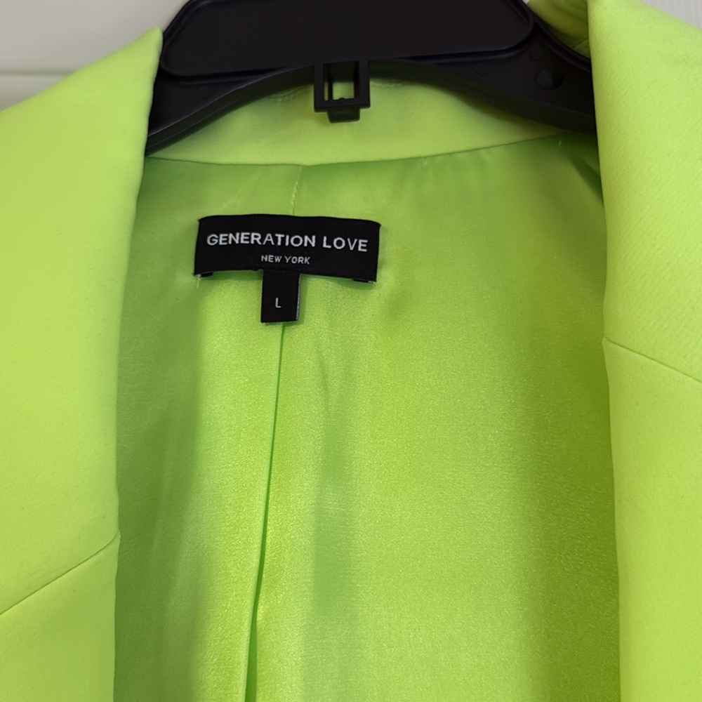 Generation Love Neon Yellow Women's Blazer - Picture 3 of 6
